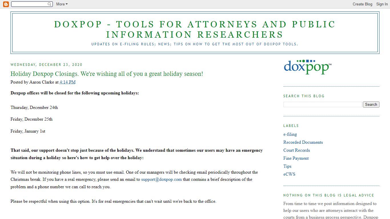 Doxpop - Tools for Attorneys and Public Information Researchers