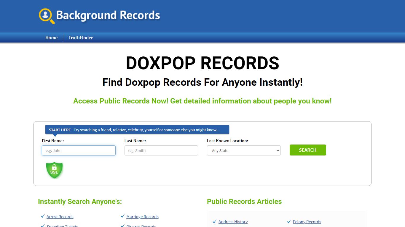 Find Doxpop Records For Anyone - Background Records
